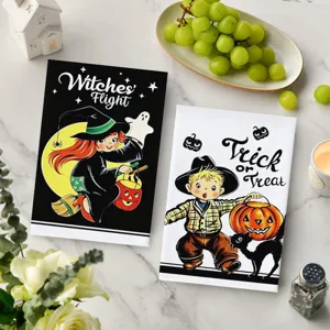 Halloween Hexen Motiv Mikrofaser Küchentuch sehr saugfähig dekoratives Geschirrtuch