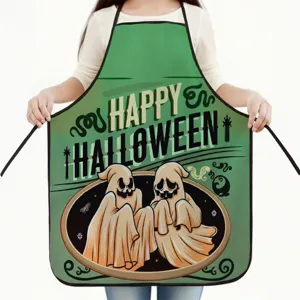 Tablier de cuisine imperméable Halloween avec imprimé de fantôme mignon pour la cuisine.