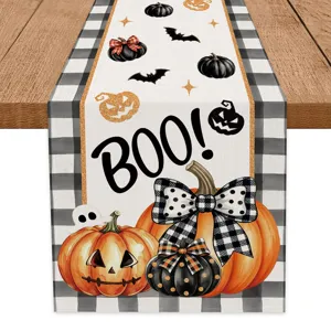Halloween Ghost Pumpkin Table Runner Festival Party Dining Table Cloth Decoration
