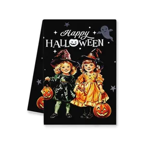 Halloween Hexe Kürbis Mikrofaser Küchentuch Dekoratives Saugfähiges Handtuch