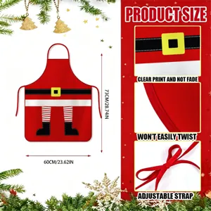 Christmas Santa cartoon printed waterproof adjustable neck kitchen apron 73x60cm festive