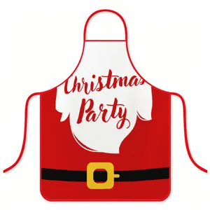 Christmas Santa Claus apron waterproof kitchen cooking party costume festive holiday decor