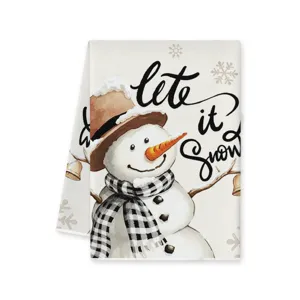 Kerst sneeuwpop microvezel keukenhanddoek voor feestelijke schoonmaak en decoratie.