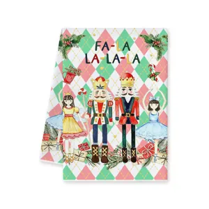 Canovaccio da cucina in microfibra stampato schiaccianoci Natale design decorativo
