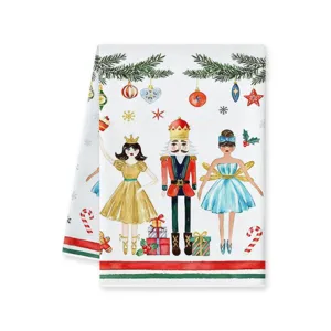 Strofinaccio da cucina in microfibra Schiaccianoci Natale stampa ballerina festiva