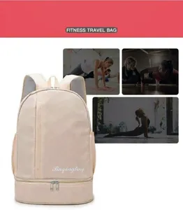 Zaino sportivo multifunzionale con separazione umido secco e scomparto scarpe per fitness.