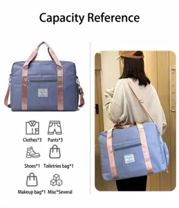 Large capacity travel bag with independent shoe compartment waterproof gym duffel bag for women