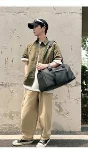 Stylish large capacity sports duffel bag for fitness, gym training, and short travel trips.