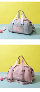 Sac de sport multifonctionnel en bloc de couleurs pour femmes, sac de fitness avec compartiment.