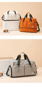 Large capacity travel duffel bag canvas shoulder fitness bag multi-purpose handbag for women