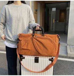 Grande capacita sport viaggio duffel bag arancione badminton tennis fitness borsa donna