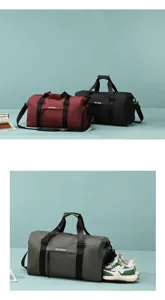 Waterproof dry wet separation sports duffel bag gym travel fitness bag with shoe compartment