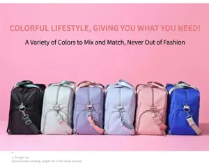 Travel duffel bag with separate shoe compartment, large capacity gym bag, multi-color option.