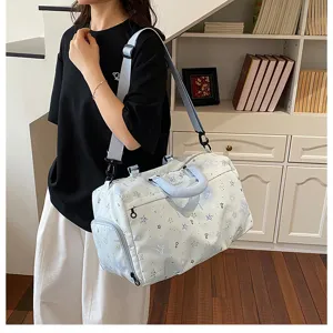 Casual travel duffel bag large capacity fitness sports bag with separate shoe compartment.