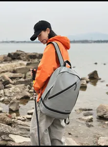 Waterproof leather film sports backpack with dry wet separation for casual outdoor travel.