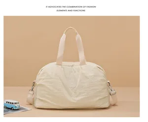 Casual short-trip travel bag with large capacity, wet and dry separation, perfect for gym and daily use.