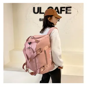 Sac à dos de voyage sport polyvalent pour femme, sac de sport Oxford avec compartiment chaussures.