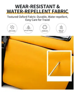 Waterproof Oxford gym bag detail showing durable yellow fabric texture and water-resistant performance.