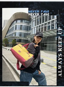 Large capacity travel duffel bag with wet dry separation, lightweight gym sports luggage.