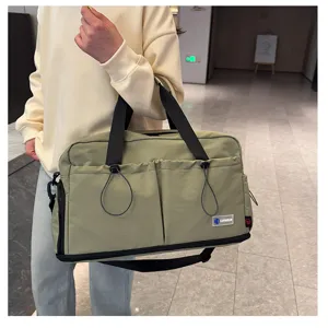 Travel duffel shoulder bag large capacity multi-purpose yoga fitness handbag with drawstrings.