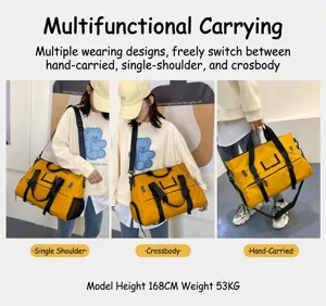 Multi-functional waterproof fitness gym sports duffel bag with dry wet compartment for travel.