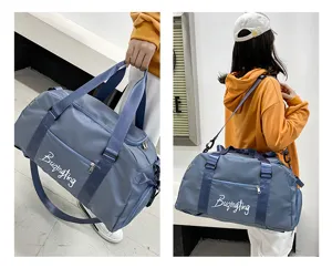 Sac de sport multifonctionnel imperméable avec compartiment à chaussures pour femmes