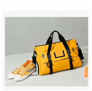 Waterproof gym bag and sports shoes set, dry wet separation travel luggage with shoe compartment.