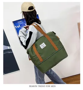 Grande capacità viaggio palestra borsa in tessuto oxford impermeabile borsa spalla