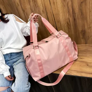 Pink travel duffel bag large capacity lightweight weekender bag for women daily flight carry on