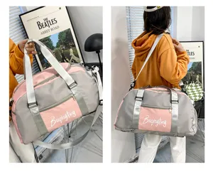 Sac de sport de voyage colorblock fourre-tout fitness avec compartiment chaussures