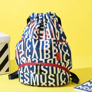 Mens sports basketball training drawstring backpack large capacity oxford cloth travel sports bag.
