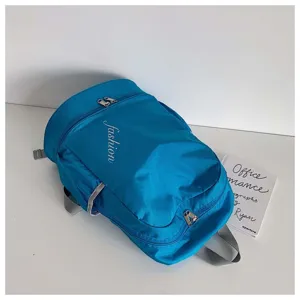 Blue oxford fabric sports backpack with large capacity and zip pocket, ideal for gym.