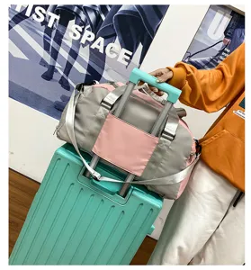 Sac de sport et de voyage multifonctionnel color block avec compartiment à chaussures