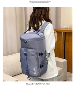 Zaino da viaggio grande capacità multifunzionale borsa scuola studente in grigio