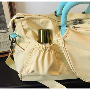 Grande capacita borsa da viaggio sport fitness borsa casual con tasche multiple beige