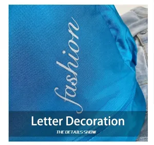 Blue oxford fabric sports backpack detail view with stylish letter print for daily use.