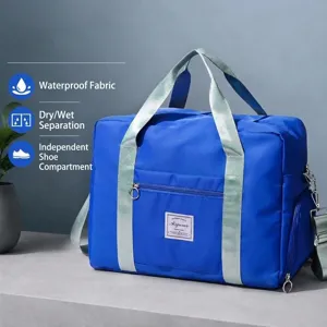 Large Capacity Travel Bag Waterproof Oxford Cloth Gym Duffel Bag With Independent Shoe Compartment Wet And Dry Separation