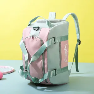 Sac à Dos de Voyage de Sport Multifonctionnel en Tissu Oxford Sac de Fitness Avec Séparation Sec-Humide Compartiment à Chaussures pour Femmes