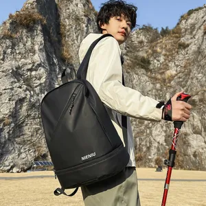Waterproof sports backpack with dry wet separation independent shoe compartment for men casual