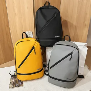 Waterproof sports backpack with dry wet separation, casual school bag for daily travel use.