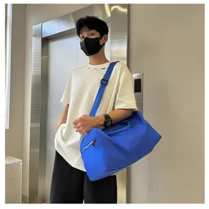 Large capacity travel duffel bag with wet dry compartment for gym and short business trips.