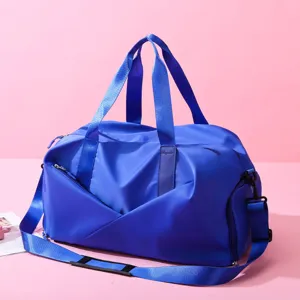 Sac de Sport de Voyage en Tissu Oxford Imperméable Avec Compartiment à Chaussures Séparation Sec Humide Sac à Main