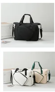 Grand sac de sport, sac à bandoulière pour raquette de tennis décontracté avec compartiment.