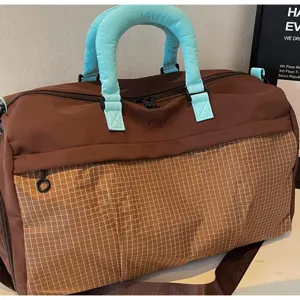 Large capacity gym duffel bag with wet dry separation stylish travel bag for men and women