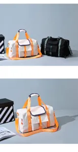 Bolsa de deporte de fitness de tela oxford de gran capacidad con compartimento zapatos.
