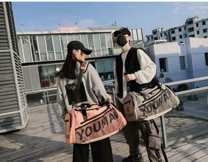 Grand sac de voyage de sport avec compartiment à chaussures, sac de fitness multifonction.