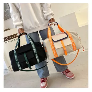 Bolso de viaje deportivo de tela oxford de gran capacidad con compartimento para zapatos, fitness.