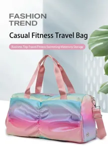 Borsa da palestra arcobaleno con scomparto scarpe e grande capacità per viaggi.