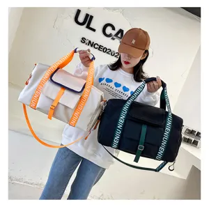 Bolso de gimnasio de fitness de tela Oxford con separacion humeda seca gran viaje