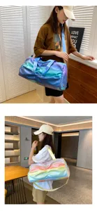 Borsa da viaggio fitness grande capacità sfumata borsa a tracolla sportiva casual dettagli